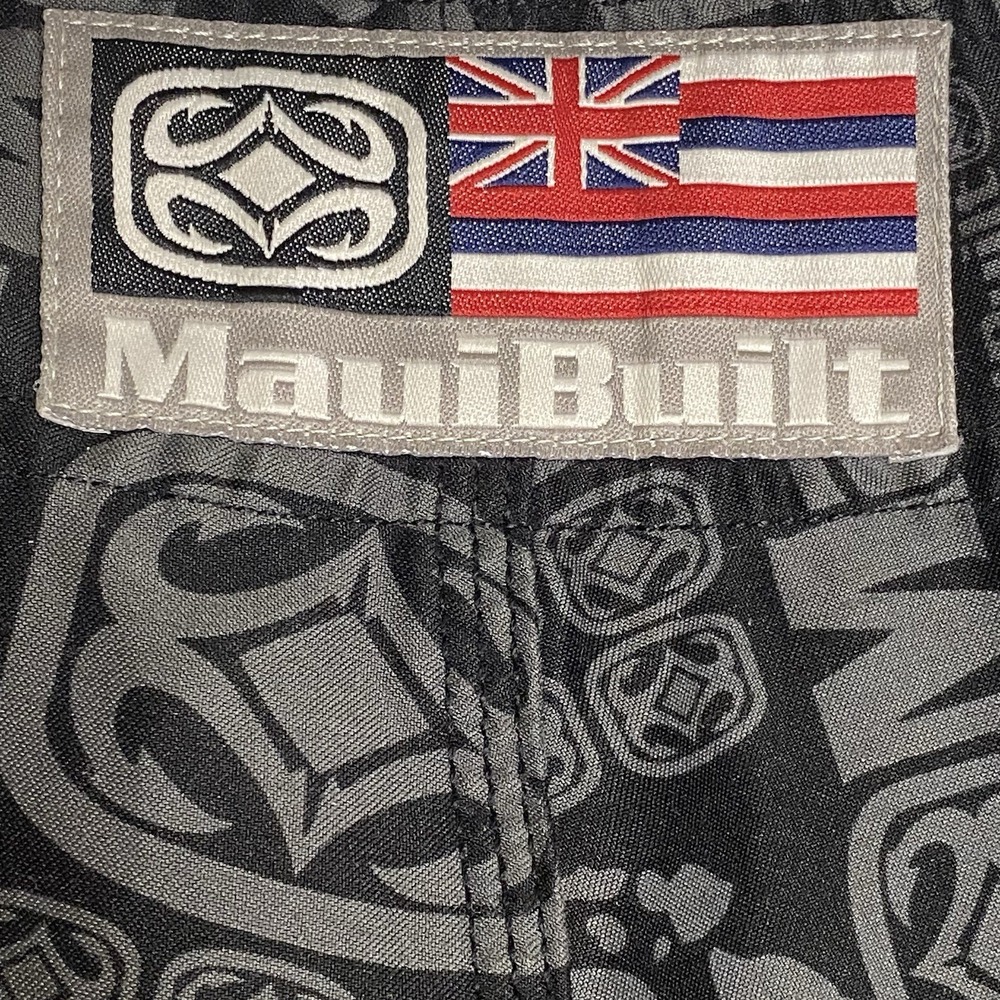 Maui Built Hawaii Board Shorts Pocket All Over Print Swim Surf Men's Size 44 - Picture 4 of 5